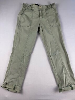 WHBM Sage Green Utility Crop Pants Size 6 Stretch Straight Leg Chic Casual